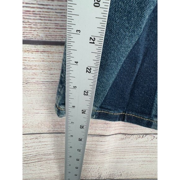 Free People Baby Bootcut Triangle Patch Jeans Women's Size 27 Blue Medium Wash - Picture 11 of 12